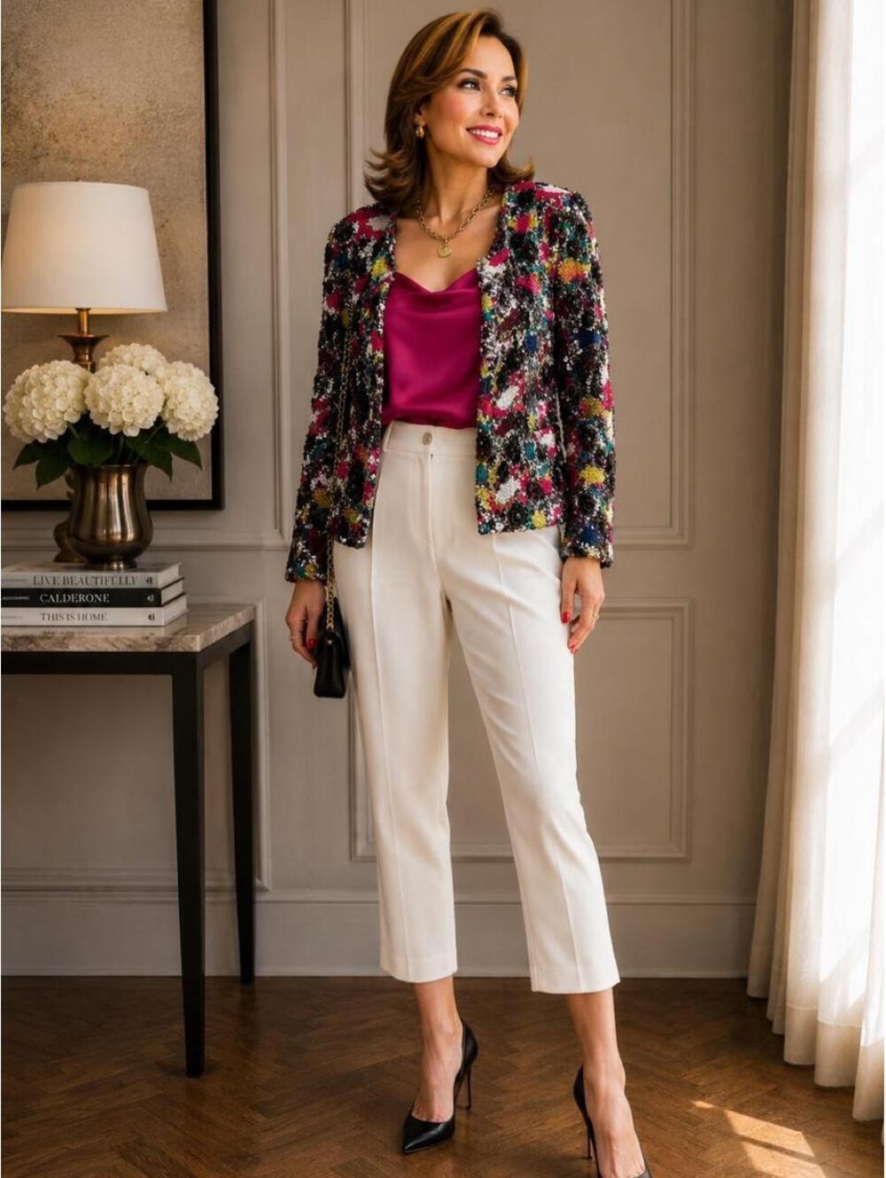 Alice + olivia Women's White and Multi Jacket